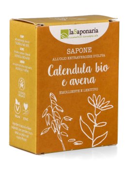 Bio Sapone all’Olio Extravergine di Oliva - Calendula Bio e Avena - 1