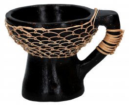 Bruciatore Resine in Terracotta con Manico e Rattan - 1