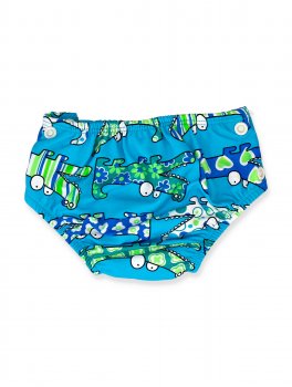 Costume per Bambini Swim Nappy Popolini - Croco Blu - 2