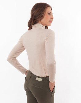 Dolcevita in Tencel™ e Cashmere a Manica Lunga - Conchiglia - 4