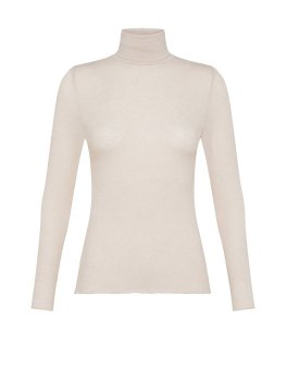Dolcevita in Tencel™ e Cashmere a Manica Lunga - Conchiglia - 2