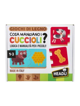 Giochi di legno - Cosa Mangiano i Cuccioli? - 2