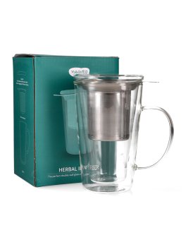 Infusiera in Vetro Borosilicato con Filtro in Acciaio - Herbal Infuser - 1