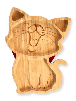 Piatto Gatto in Bambù con Cucchiaio - 1