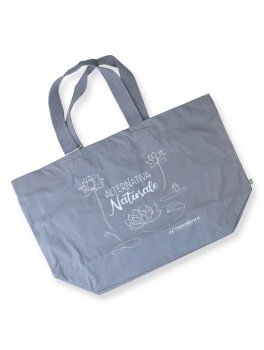 Shopping Bag in Cotone con Fiore di Loto - 1