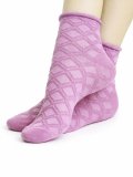 Calzini Corti Donna in Cotone Bio Taglio Vivo - Glicine