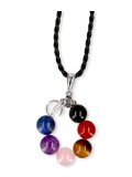 Ciondolo Chakra con Perle di Pietre Dure e Gancio in Acciaio