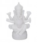 Statuetta Ganesh in Alabastro Bianco